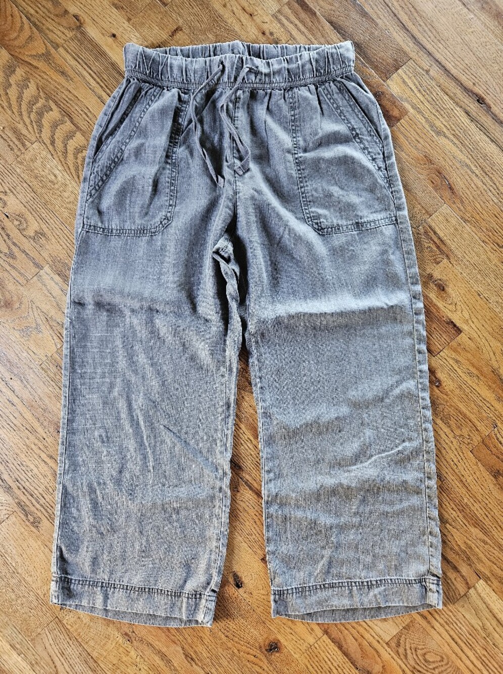 Splendid Lightweight Wide-Leg Crop Pants Washed Black Size Small